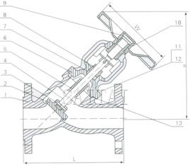 Materials of DIN Y-pattern Bellow Seal globe Valves