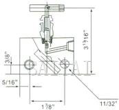 Structure of SS-M2F8 Female Thread Two Series Valve pic 2 