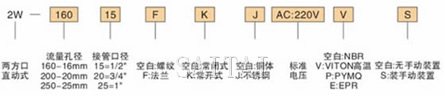 2W电磁阀订货编号