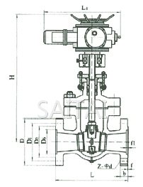  Z42Y/Z942Y型 电站用法兰楔式闸阀结构图