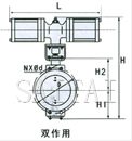 气动薄膜、活塞调节蝶阀外形尺寸图1