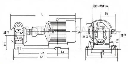 KCB、2CY齿轮油泵安装尺寸图2